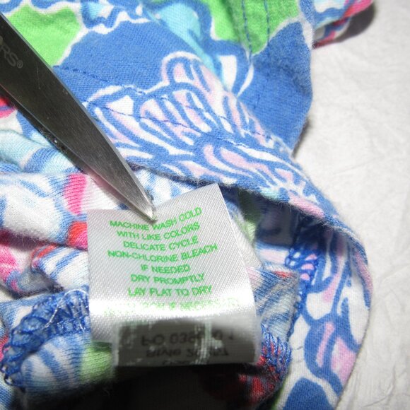 Lilly Pulitzer Blue Pink Green Floral Dress Size Small 100% Cotton Coastal Chic - Picture 10 of 10